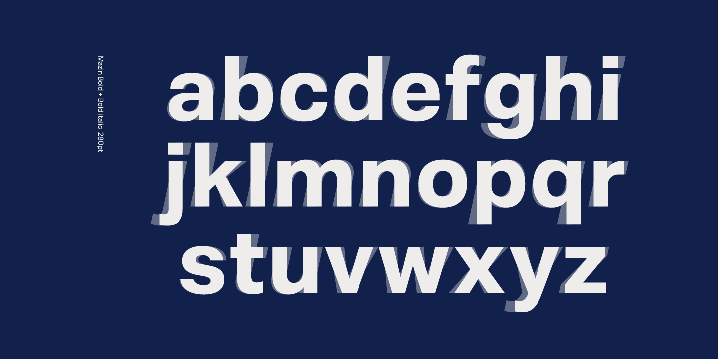 Пример шрифта Mazin Italic